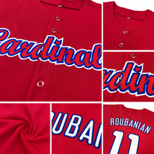 Load image into Gallery viewer, Custom Red White-Royal Authentic Baseball Jersey