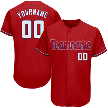Load image into Gallery viewer, Custom Red White-Royal Authentic Baseball Jersey