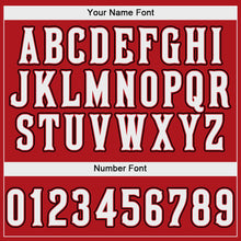 Load image into Gallery viewer, Custom Red White-Black Authentic Baseball Jersey