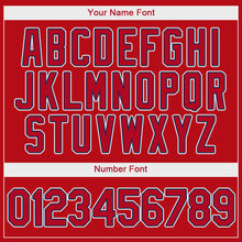 Load image into Gallery viewer, Custom Red Red-Navy Authentic Baseball Jersey