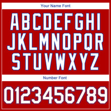 Load image into Gallery viewer, Custom Red White-Royal Authentic Throwback Rib-Knit Baseball Jersey Shirt