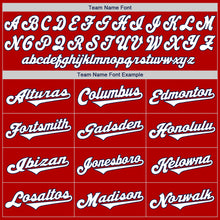 Load image into Gallery viewer, Custom Red White-Navy Authentic Baseball Jersey