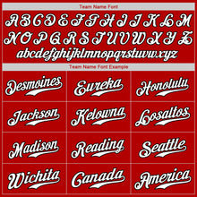 Load image into Gallery viewer, Custom Red White-Black Authentic Baseball Jersey