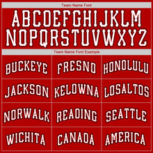 Load image into Gallery viewer, Custom Red White-Black Authentic Baseball Jersey