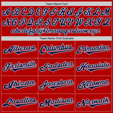 Load image into Gallery viewer, Custom Red Navy-White Authentic Baseball Jersey