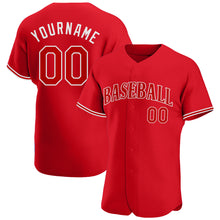 Load image into Gallery viewer, Custom Red Red-White Authentic Baseball Jersey