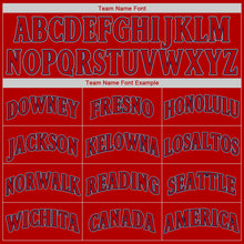 Load image into Gallery viewer, Custom Red Red-Navy Authentic Baseball Jersey
