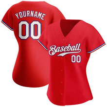 Load image into Gallery viewer, Custom Red White-Royal Authentic Baseball Jersey
