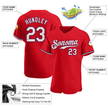 Load image into Gallery viewer, Custom Red White-Royal Authentic Baseball Jersey
