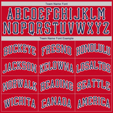 Load image into Gallery viewer, Custom Red Navy-White Round Neck Rib-Knit Basketball Jersey