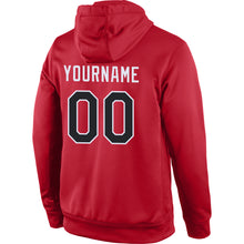 Load image into Gallery viewer, Custom Stitched Red Black-White Sports Pullover Sweatshirt Hoodie