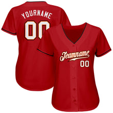 Load image into Gallery viewer, Custom Red White-Black Authentic Baseball Jersey