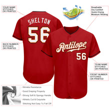 Load image into Gallery viewer, Custom Red White-Black Authentic Baseball Jersey