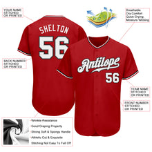 Load image into Gallery viewer, Custom Red White-Black Authentic Baseball Jersey