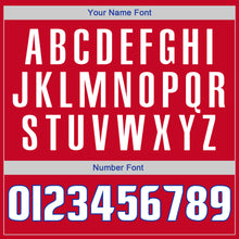 Load image into Gallery viewer, Custom Red White-Royal Authentic Throwback Rib-Knit Baseball Jersey Shirt