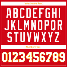 Load image into Gallery viewer, Custom Red White-Gold Authentic Throwback Rib-Knit Baseball Jersey Shirt