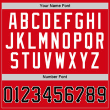 Load image into Gallery viewer, Custom Red Black-White Authentic Throwback Rib-Knit Baseball Jersey Shirt