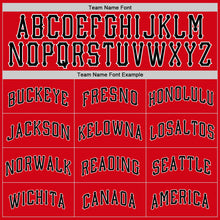 Load image into Gallery viewer, Custom Red Black-White Authentic Throwback Rib-Knit Baseball Jersey Shirt