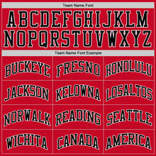 Load image into Gallery viewer, Custom Red Black-White Authentic Throwback Rib-Knit Baseball Jersey Shirt