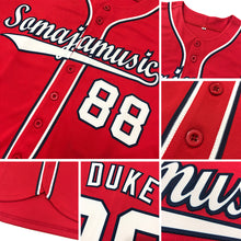 Load image into Gallery viewer, Custom Red Black Authentic Baseball Jersey