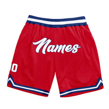 Load image into Gallery viewer, Custom Red White-Royal Authentic Throwback Basketball Shorts
