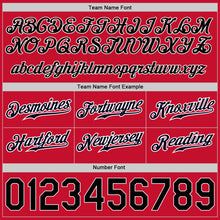 Load image into Gallery viewer, Custom Red Black-White Authentic Throwback Basketball Shorts