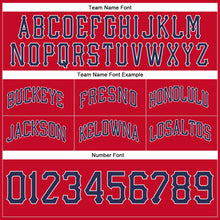 Load image into Gallery viewer, Custom Red Navy-White Authentic Throwback Basketball Shorts