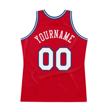 Load image into Gallery viewer, Custom Red White-Royal Authentic Throwback Basketball Jersey