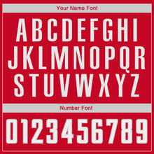 Load image into Gallery viewer, Custom Red White-Silver Gray Authentic Throwback Basketball Jersey