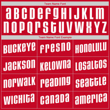 Load image into Gallery viewer, Custom Red White-Gold Authentic Throwback Basketball Jersey