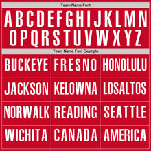 Load image into Gallery viewer, Custom Red White-Black Authentic Throwback Basketball Jersey