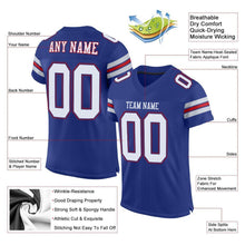 Load image into Gallery viewer, Custom Royal White-Red Mesh Authentic Football Jersey