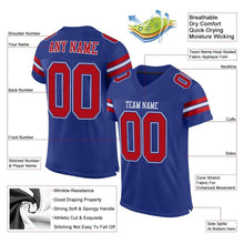 Load image into Gallery viewer, Custom Royal Red-White Mesh Authentic Football Jersey