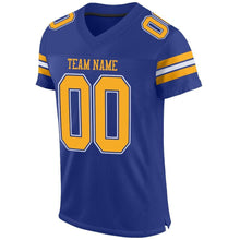Load image into Gallery viewer, Custom Royal Gold-White Mesh Authentic Football Jersey