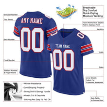 Load image into Gallery viewer, Custom Royal White-Red Mesh Authentic Football Jersey