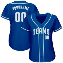 Load image into Gallery viewer, Custom Royal White-Light Blue Authentic Baseball Jersey