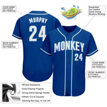 Load image into Gallery viewer, Custom Royal White-Light Blue Authentic Baseball Jersey