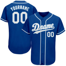 Load image into Gallery viewer, Custom Royal White-Light Blue Authentic Baseball Jersey