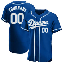 Load image into Gallery viewer, Custom Royal White-Light Blue Authentic Baseball Jersey