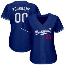 Load image into Gallery viewer, Custom Royal White-Red Authentic Baseball Jersey