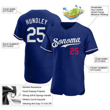 Load image into Gallery viewer, Custom Royal White-Red Authentic Baseball Jersey