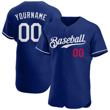 Load image into Gallery viewer, Custom Royal White-Red Authentic Baseball Jersey