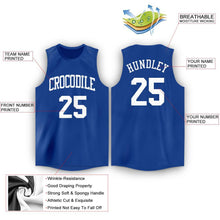 Load image into Gallery viewer, Custom Royal White Round Neck Basketball Jersey