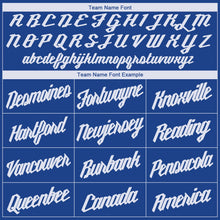 Load image into Gallery viewer, Custom Royal White Round Neck Basketball Jersey