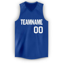 Load image into Gallery viewer, Custom Royal White V-Neck Basketball Jersey