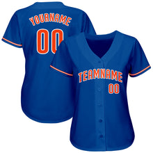 Load image into Gallery viewer, Custom Royal Orange-White Authentic Baseball Jersey