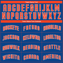 Load image into Gallery viewer, Custom Royal Orange-White Authentic Baseball Jersey