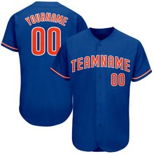 Load image into Gallery viewer, Custom Royal Orange-White Authentic Baseball Jersey