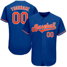 Load image into Gallery viewer, Custom Royal Orange-White Authentic Baseball Jersey