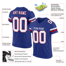 Load image into Gallery viewer, Custom Royal White-Red Mesh Authentic Football Jersey